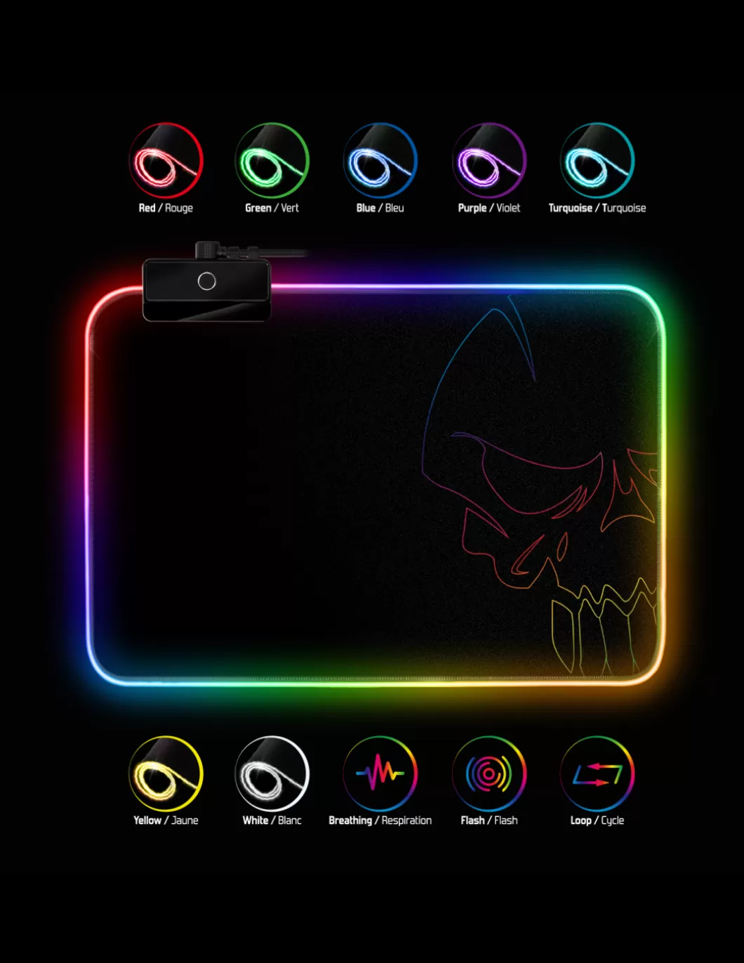 Spirit of Gamer Tapis De Souris^Darkskull Rgb - M