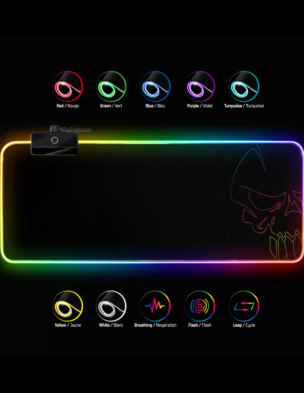 Spirit of Gamer Tapis De Souris^Darkskull Rgb - Xxl